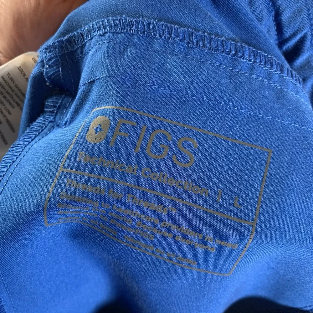 Figs Axim Cargo Scrub Pants Mens Large Technical Collection T2001 Pockets‎ Blue